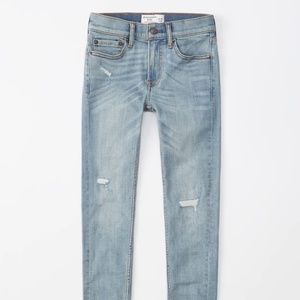 Abercrombie Boys Ultimate Stretch  ripped super skinny jeans 15/16 slim pant NWT